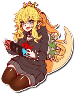 🎮 Bowsette bowsette, super mario, nintendo switch, anime, video game telegram sticker