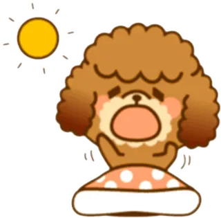 ☀️ cachorro, sol, fofo, animal, desenho animado telegram sticker