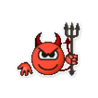 😈 ác quỷ, giận dữ, tà ác, cây đinh ba, đỏ, hoạt hình telegram sticker