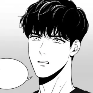 🍸 Mann, Schwarzweiß, Cartoon, Porträt, Gesicht, Anime telegram sticker