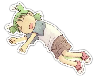😴 durmiendo, dibujos animados, personaje, anime, niño, cansado whatsapp sticker