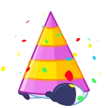 🥳 cat, party, celebration, hat, confetti, cute, festive telegram sticker