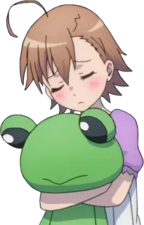 😔 Anime, Chica, Rana, Lindo, Triste, Niño telegram sticker