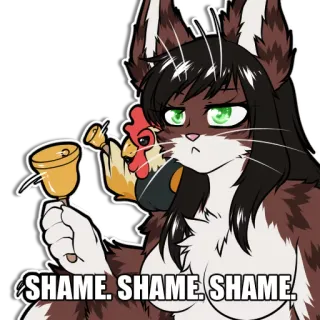 🛎 SHAME. SHAME. SHAME. cat, shame, rooster, funny, meme telegram sticker