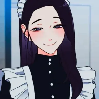 ☺️ Горничная, Аниме, Мультфильм, Женщина, Персонаж, Иллюстрация telegram sticker
