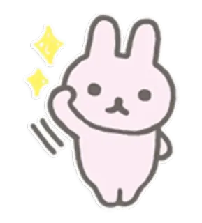 🌵 coelho, fofo, brilho, desenho animado, kawaii telegram sticker