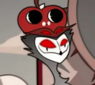 🥴 Stolas Helluva Boss Demon sowa, Ptak, Kreskówka, Animacja, Postać Helluva Boss, Stolas, Jabłko telegram sticker