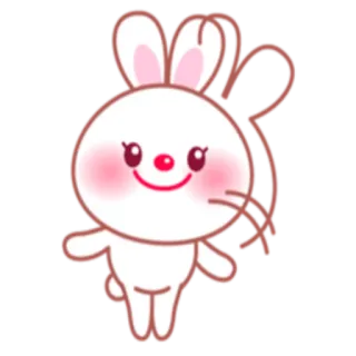 😇 cute, bunny, rabbit, cartoon, animal, sticker, kawaii whatsapp sticker