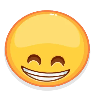 😁 Emoji, Lächeln, Fröhlich, Cartoon, Gelb telegram sticker