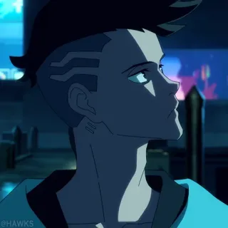 ⚙️ @HAWKS anime, cyberpunk, illustration, portrait, animation telegram sticker