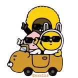 ✨ kakao friends, персонажи, мультфильм, желтый, солнцезащитные очки telegram sticker