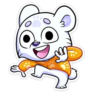💃 белый медведь, мультфильм, животное, стикер telegram sticker
