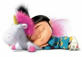 😴 Agnes Despicable Me cartoon, sleeping, unicorn, animal, cute, agnes, despicable me telegram sticker