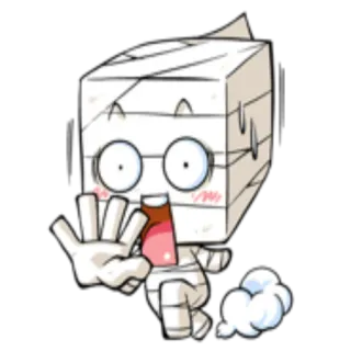 😲 mummy, cartoon, character, bandage, monster, halloween telegram sticker