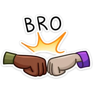 👊 BRO bro, persahabatan, salam tinju, salam, santai, positif, komunikasi whatsapp sticker