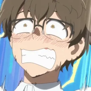 😳 anime, reaction, shocked, worried telegram sticker