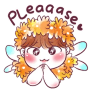 🙏 PLeaaase fofo, implorando, anjo, kawaii, rogando telegram sticker