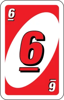 ❤️ uno, card, red, game, number whatsapp sticker