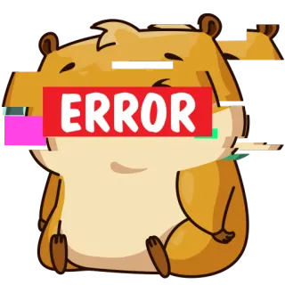 😵 ERROR Fehler, Hamster, Glitch, Süß, Cartoon telegram sticker