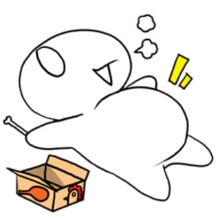 🍗 poulet, course, dessin animé, boîte, nourriture telegram sticker