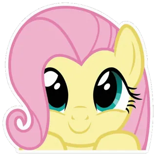 😇 Fluttershy My Little Pony Cartone animato, Pony, Animale, Carino, Cavallo, Rosa, Giallo telegram sticker