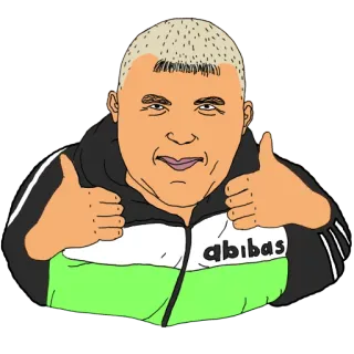 👌 abibas hombre, pulgar arriba, abibas, parodia, gracioso, dibujos animados telegram sticker