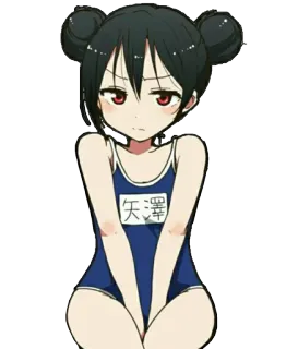 😒 矢澤 Anime, Ragazza, Costume da bagno, Giapponese, Carina telegram sticker