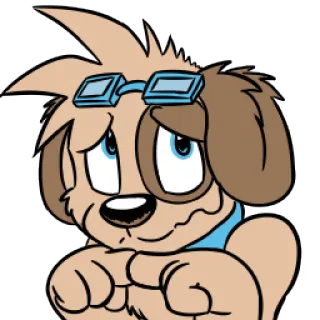 😓 hond, cartoon, puppy, dier, schattig, kawaii telegram sticker