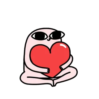 🙂 ハート, 愛, 漫画, 可愛い, キャラクター, ステッカー telegram sticker