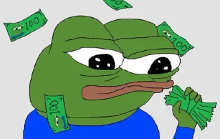🤑 Pepe the Frog Meme, Pepe, Rana, Dinero, Rico telegram sticker