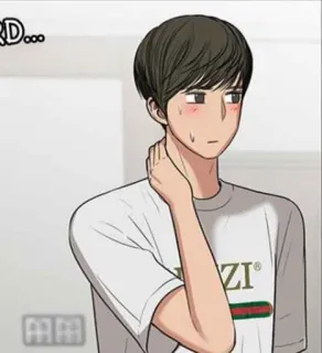 🌨 D... Anime, Męski, Kreskówka, Pot, Zawstydzony whatsapp sticker