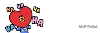 🔹 Tata BT21 HA HA HA HA cute, cartoon, character, funny, laughing whatsapp sticker
