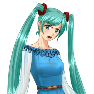 🤬 Hatsune Miku Anime, Manga, Cartoon, Mädchen, Vocaloid, Weiblich whatsapp sticker