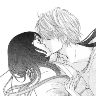 ❤ kiss, anime, manga, romance, couple telegram sticker