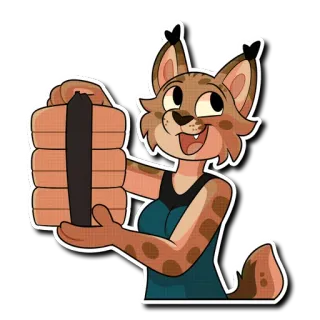🍴 рысь, антропоморфный, мультик, персонаж, животное, милый, наклейка telegram sticker