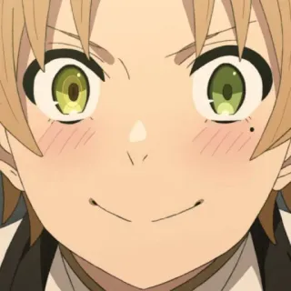 😊 anime, jongen, glimlach, schattig telegram sticker