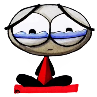 😢 cartoon, sad, crying, character, emotional, feeling, sitting telegram sticker