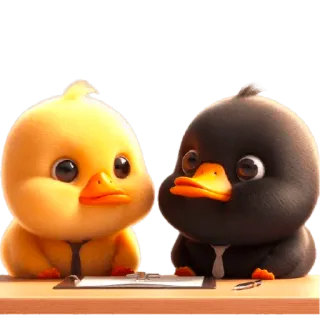 🤨 lindo, patos, negocios, animales, dibujos animados telegram sticker