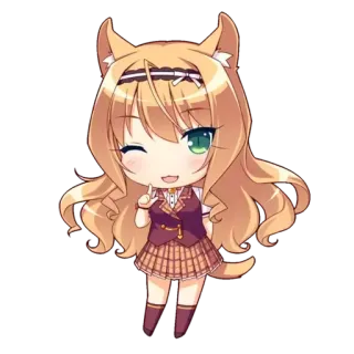 🌟 애니메이션, 치비, 카와이, 고양이 소녀 telegram sticker