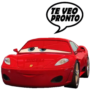 🤗 TE VEO PRONTO carro, desenho animado, ferrari, vermelho, veículo telegram sticker