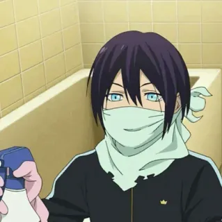 💎 Yato Noragami Anime, Charakter, Reinigung, Maske, Anime Charakter telegram sticker