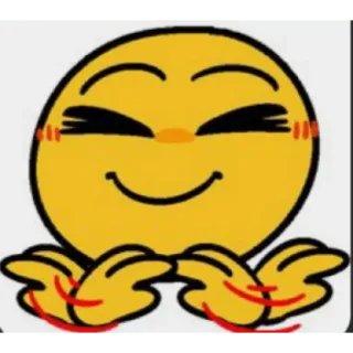 😀 Emoji, Feliz, Mãos, Desenho animado, Expressão whatsapp sticker
