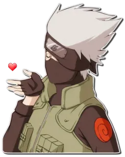 😘 Kakashi Naruto kakashi, naruto, anime, manga, blowing kiss, ninja telegram sticker