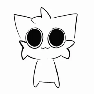 👀 cat, cartoon, cute, animal, sticker, drawing telegram sticker