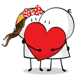 ❤ liefde, hart, koppel, relatie, schattig, cartoon, romantiek telegram sticker