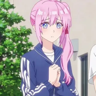 🐻 Anime, Mädchen, pinke Haare, Cartoon, süß, Schülerin telegram sticker