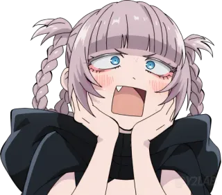 😍 anime, impactado/a, lindo/a, chica, sorprendido/a, asustado/a whatsapp sticker