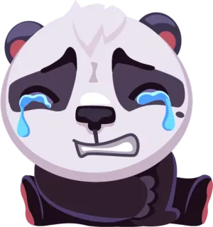 😭 панда, плачет, грустный, эмоция, стикер, слезы, мультфильм telegram sticker