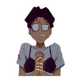 😲 anime, scared, nervous, anime boy telegram sticker