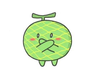 🍈 melone, obst, sticker, süß, kawaii telegram sticker